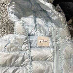 Moncler Pale Blue Quilted Hooded Down Jacket